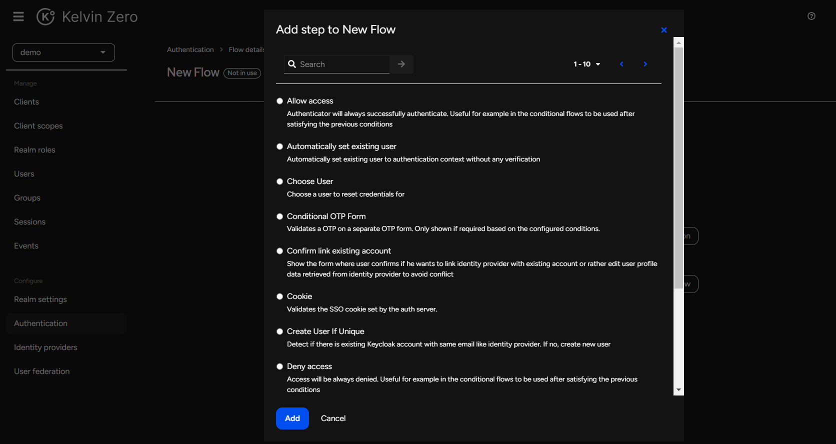 Adding an Authentication Execution
