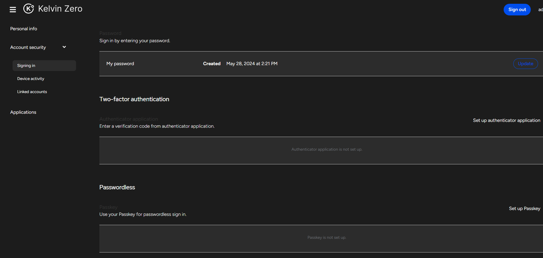 Signing in with a Passkey