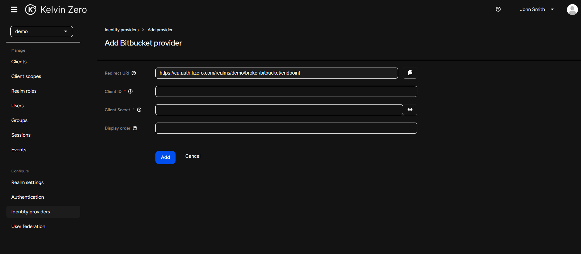 Add Identity Provider