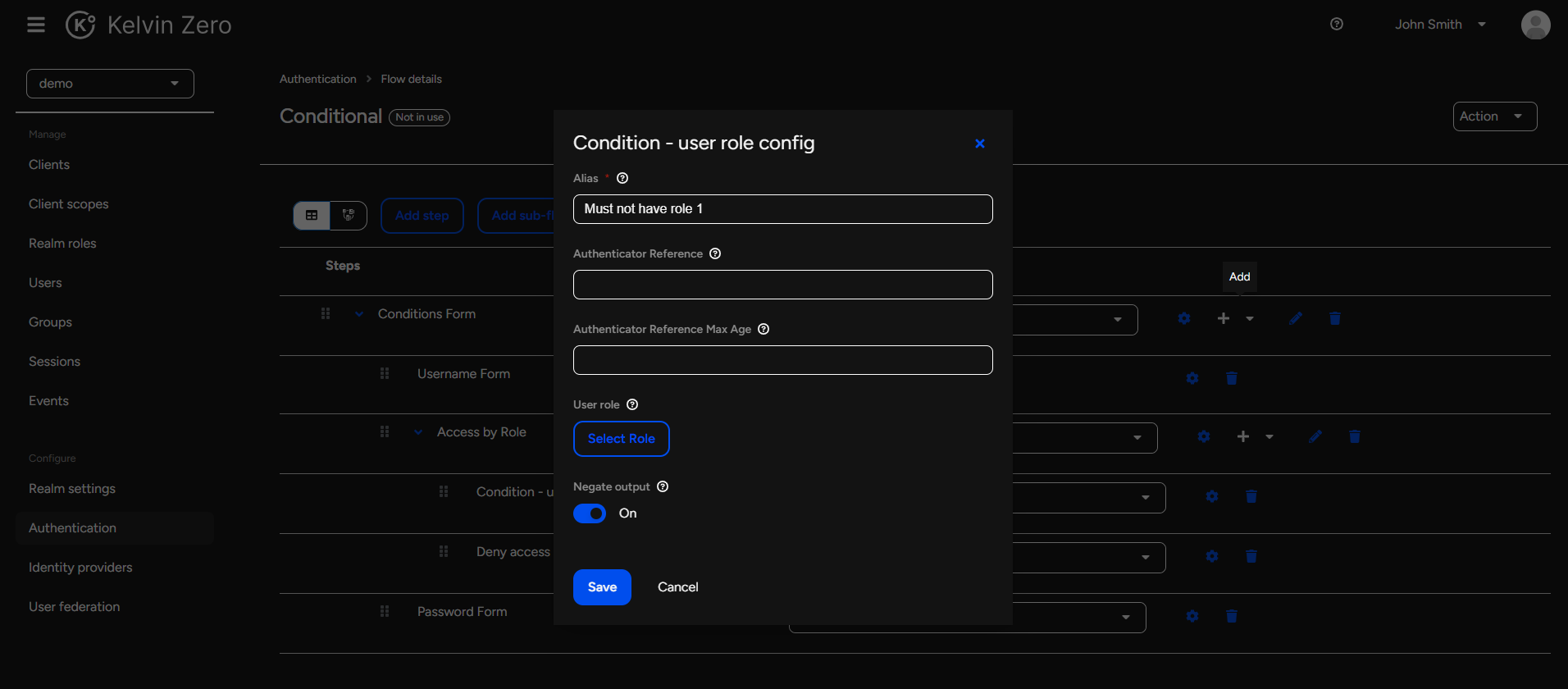 Deny access role settings