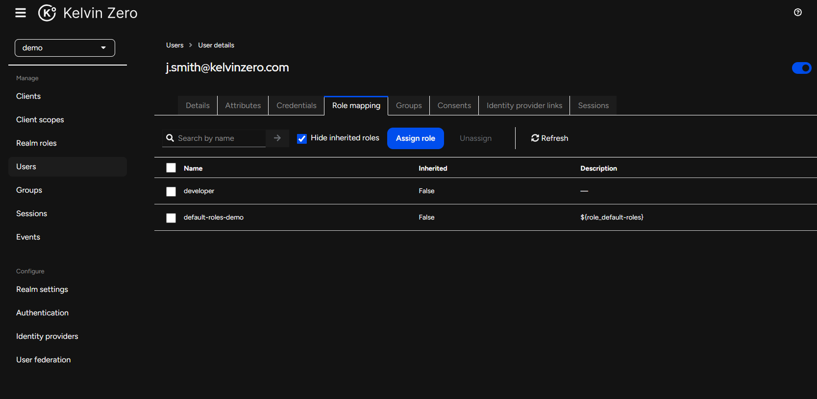 Effective role mappings