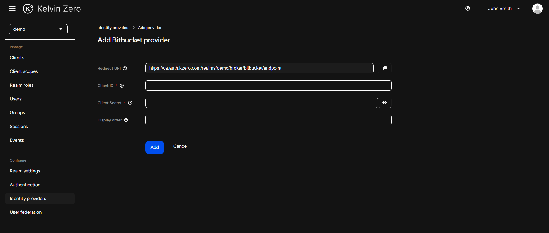 Add Identity Provider