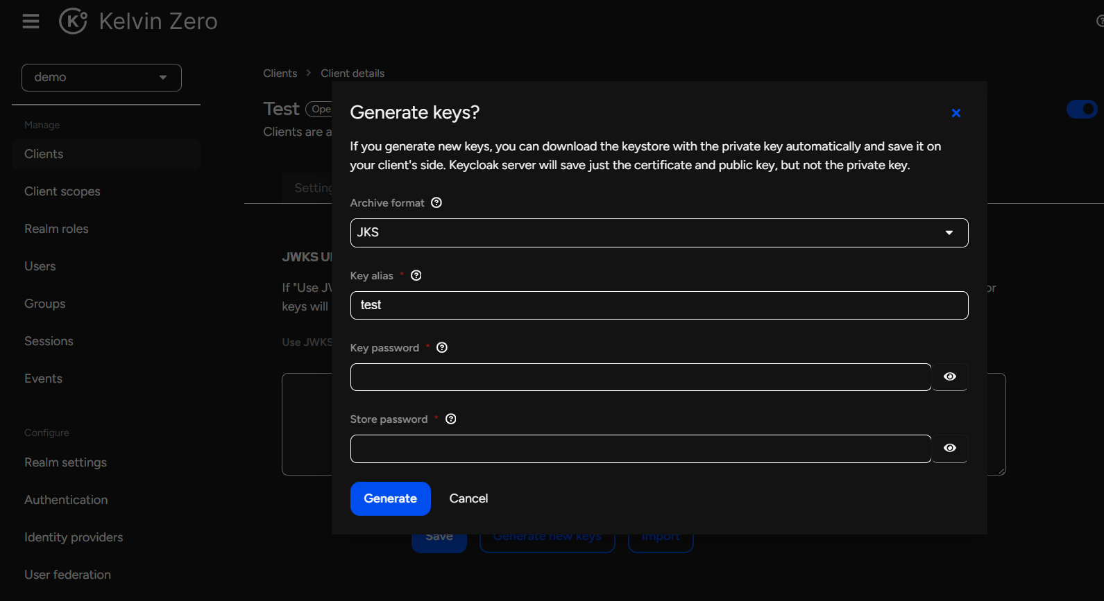 mpas generate client keys