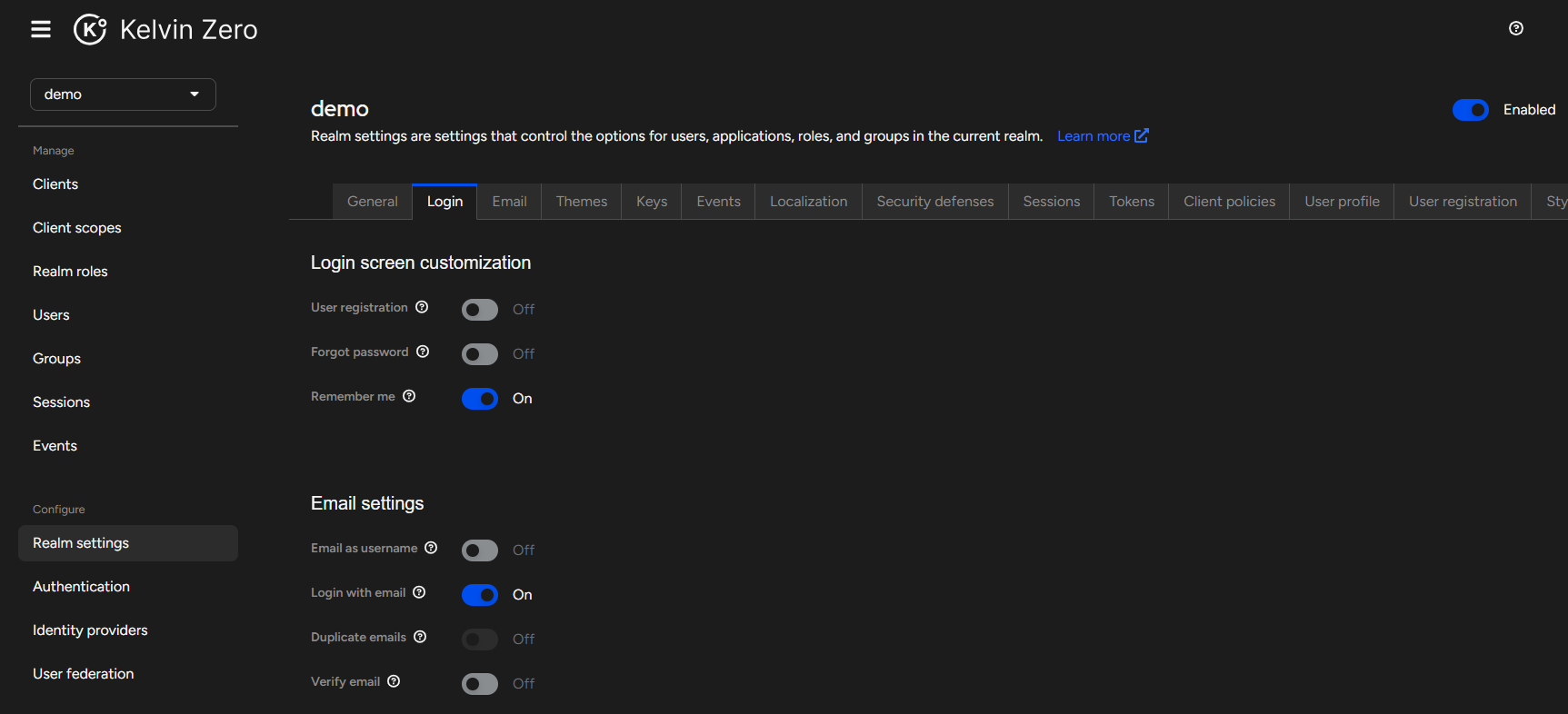 Login Tab Remember Me