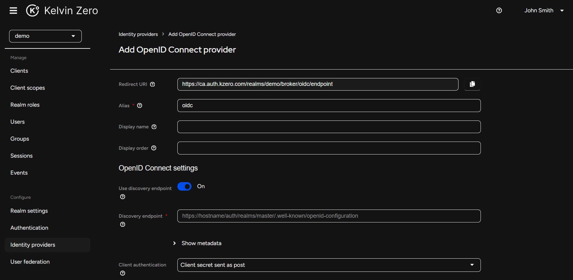 Add Identity Provider