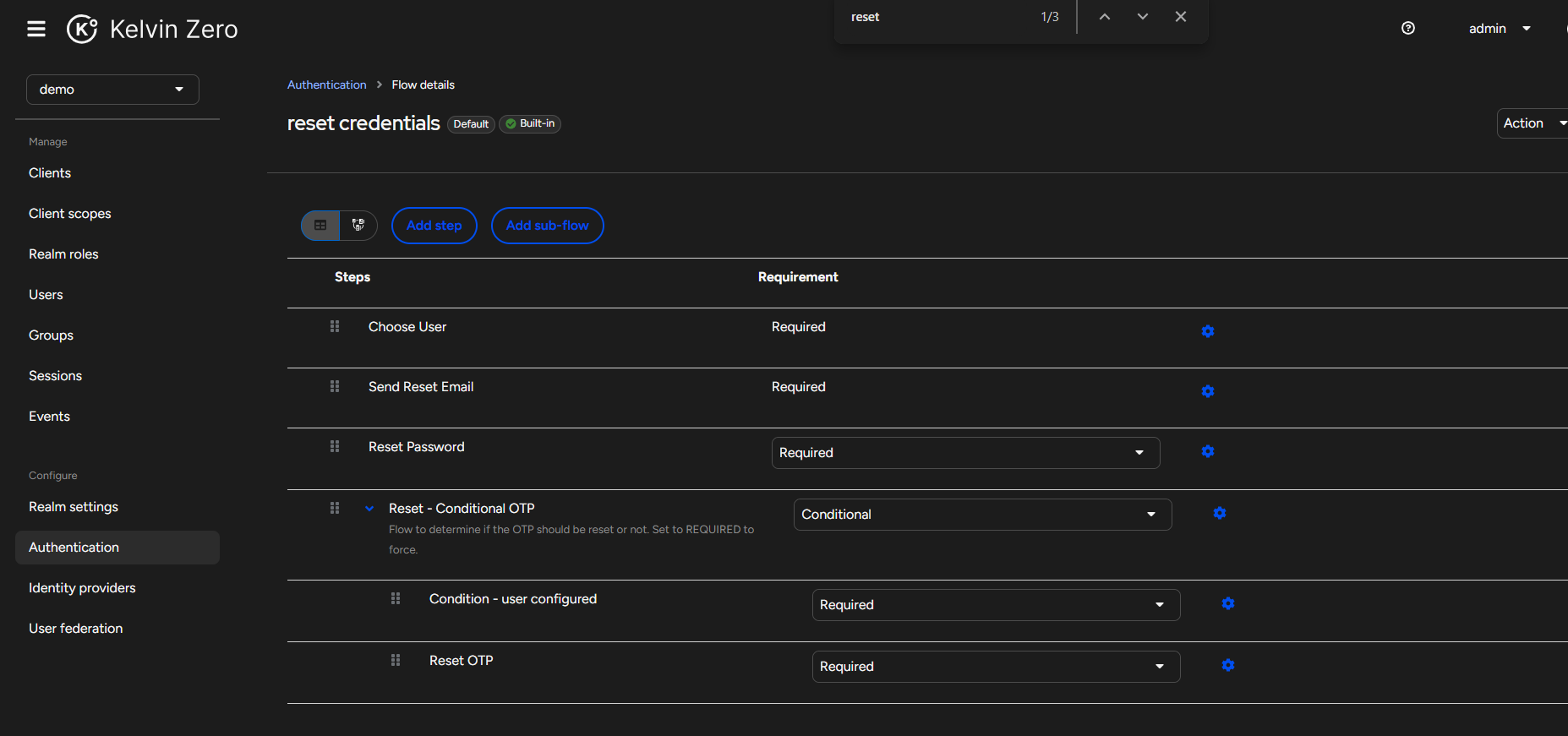 Reset Credentials Flow