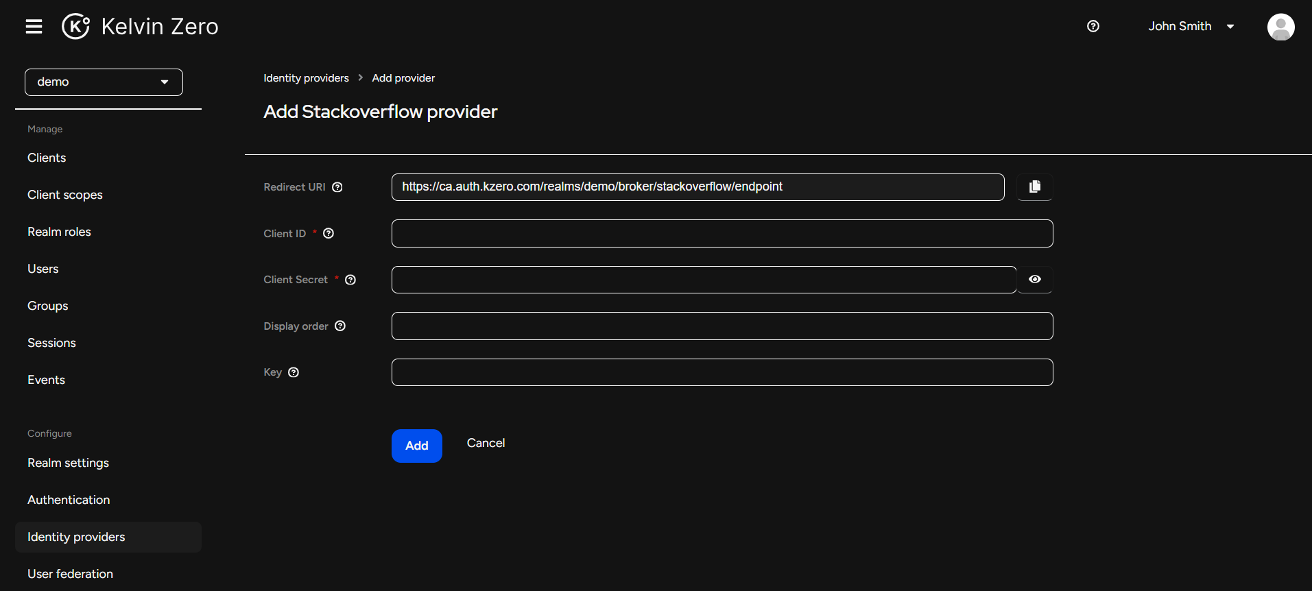 Add Identity Provider