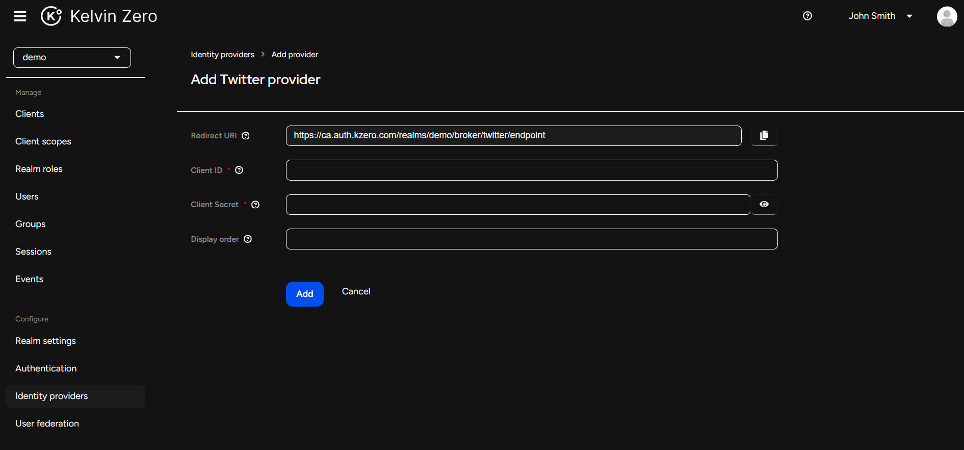 Add Identity Provider