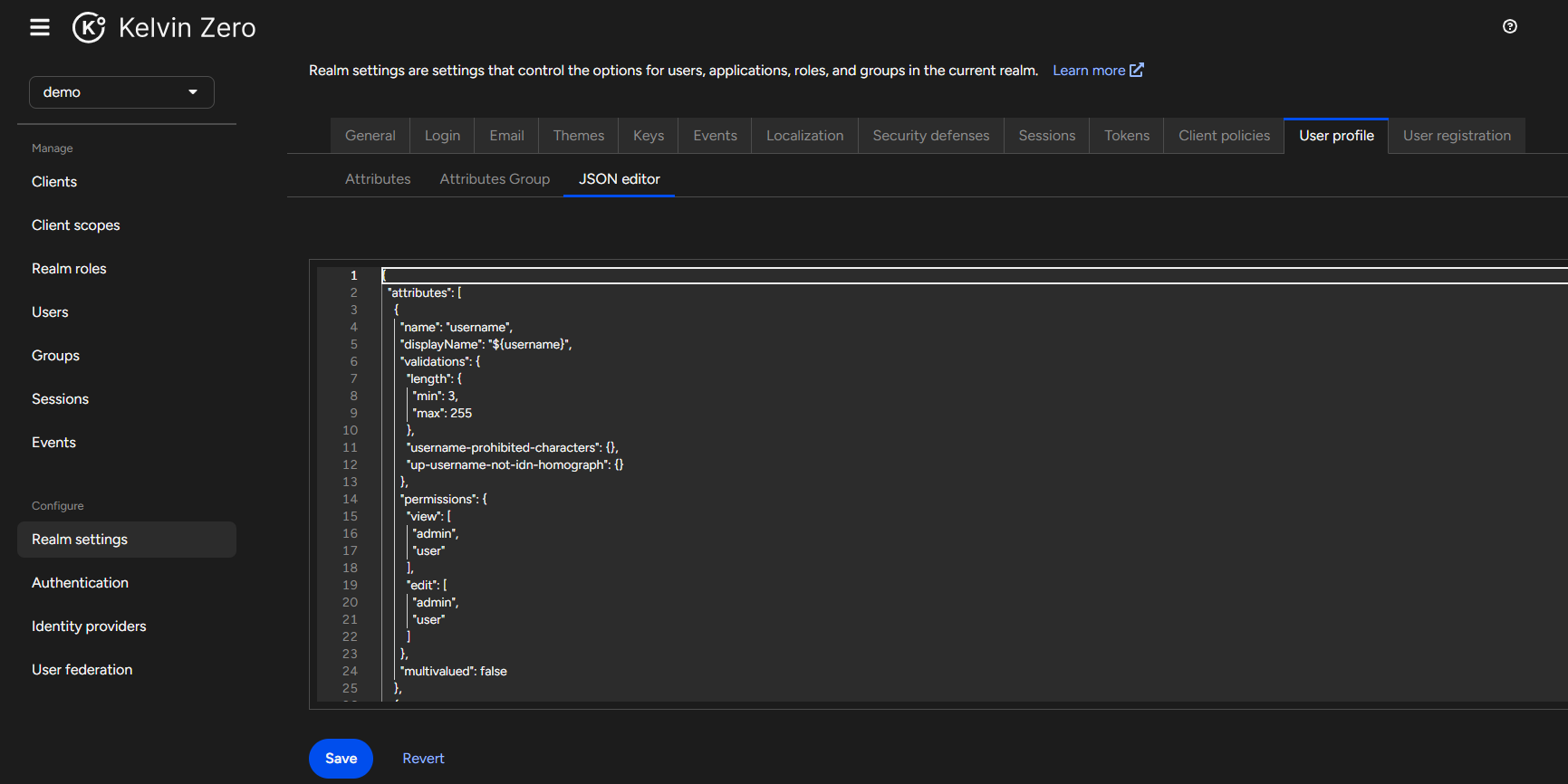 mpas user profile json config
